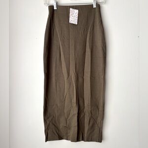 Free People Army Green Pencil Skirt XS NWT